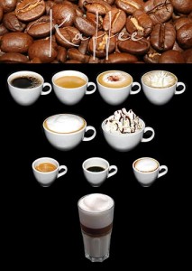 Auswahl an Kaffeespezialitäten
